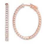 Enchanted Belle Crystal Rose Stud Earrings in Rose Copper and zinc alloy