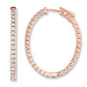 Enchanted Belle Crystal Rose Stud Earrings in Rose Copper and zinc alloy
