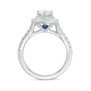 Pear-Shaped Crystal Frame Engagement Ring in Titanium steel - Image 4