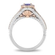 Enchanted Ariel Oval Tanzanite and Crystal Double Frame Engagement Ring in Two-Tone Copper and zinc alloy - Image 4