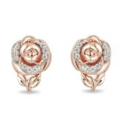 Enchanted Belle Crystal Rose Stud Earrings in Rose Copper and zinc alloy